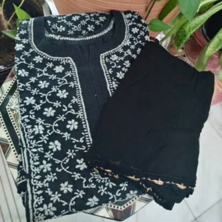 Black & White Chikankari With Pearl And Ari Work, Ready To Wear