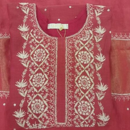 Soft mul Chikankari with poth and cutdana embroidery elegance redefined.