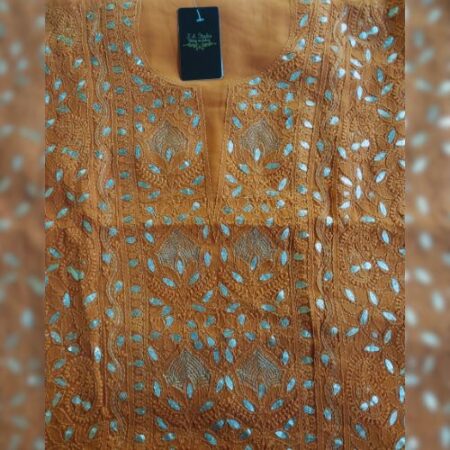 Elegance In Georgette With Kasab, Gotapatti, And Chikanari Embroidery.