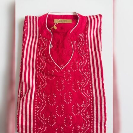 Grace in every stitch, Cotton Chikankari embroidery.
