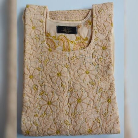 Grace in every stitch, Cotton Chikankari embroidery.