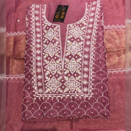 Soft mul Chikankari with poth and cutdana embroidery elegance redefined.