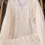 Elegance in every thread, Chikankari on Soft Mul Chanderi.