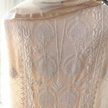 Elegance in every thread, Chikankari on Soft Mul Chanderi.