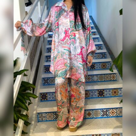 Elegance in every thread, Office-ready in Digitally printed silk.