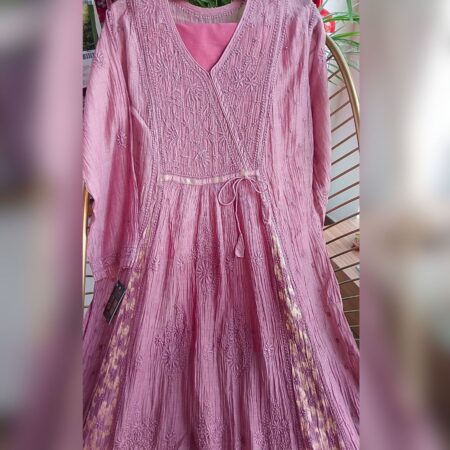 Elegance in every thread, Chikankari on Mul Chanderi with thread work.