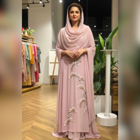 Where luxury meets graceful drape, Hand-done Zardozi work on Pure Chiffon.