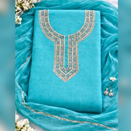 Where luxury meets graceful drape, Hand-done Zardozi work on Pure Chiffon.