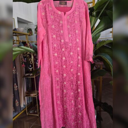 Elegance in every thread, Chikankari on Mul mul with thread work and banarasi buta.